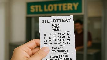 lottery ticket in hand closeup